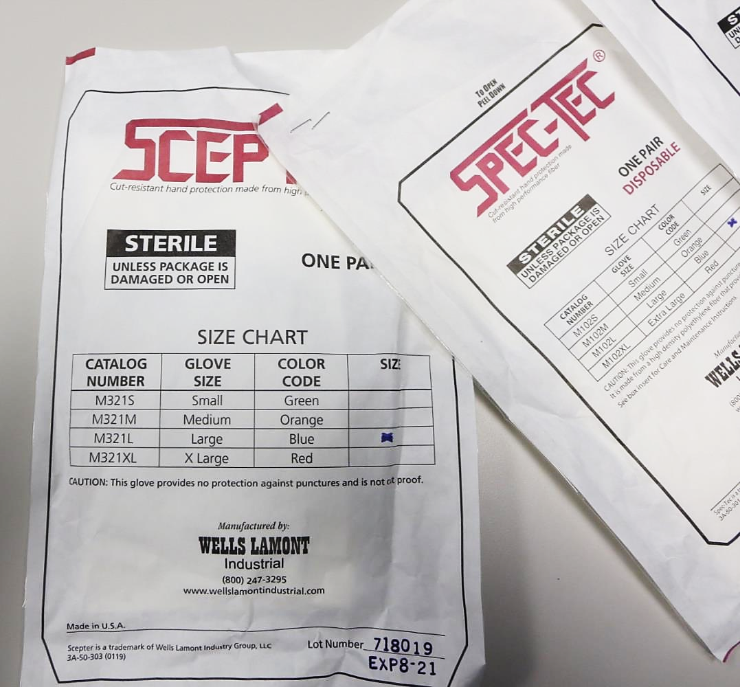 Scepter™ Sterile Antimicrobial A4 Cut Medical Gloves Sterile Critical